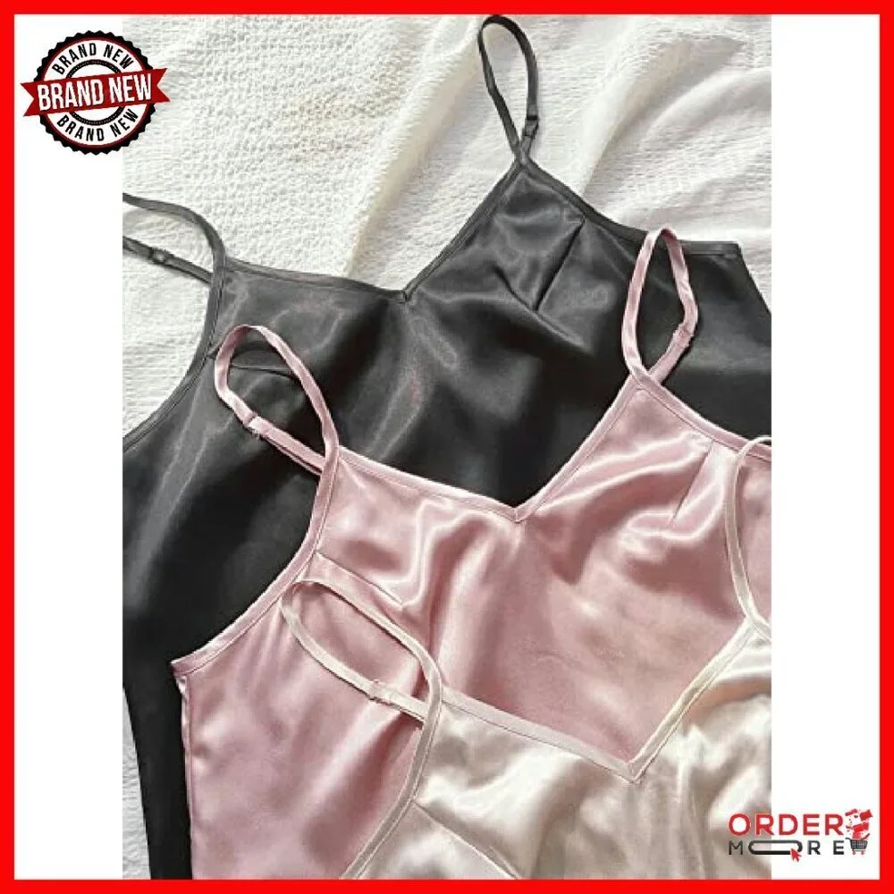 Satin Lounge Set 6-Piece Cami Top Shorts Pajama Sleepwear